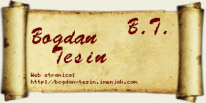 Bogdan Tešin vizit kartica
